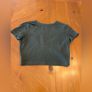 wild fable army green baby tee
